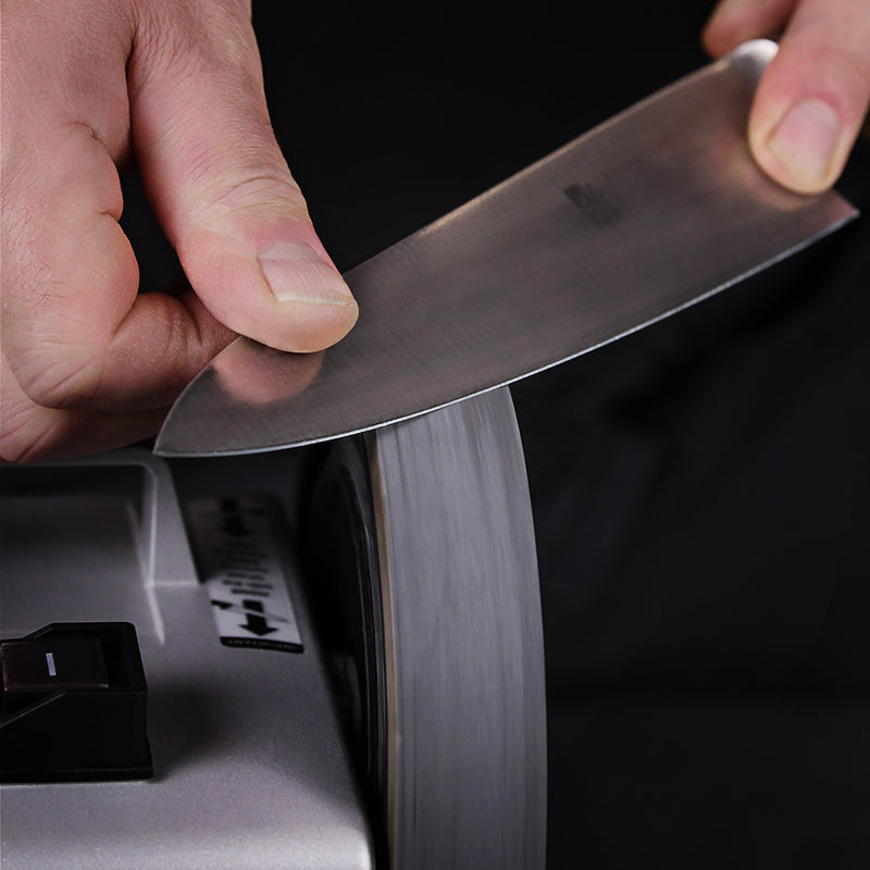 PW-160 Honing Wheel in use on the Tormek T-2 for professional chefs