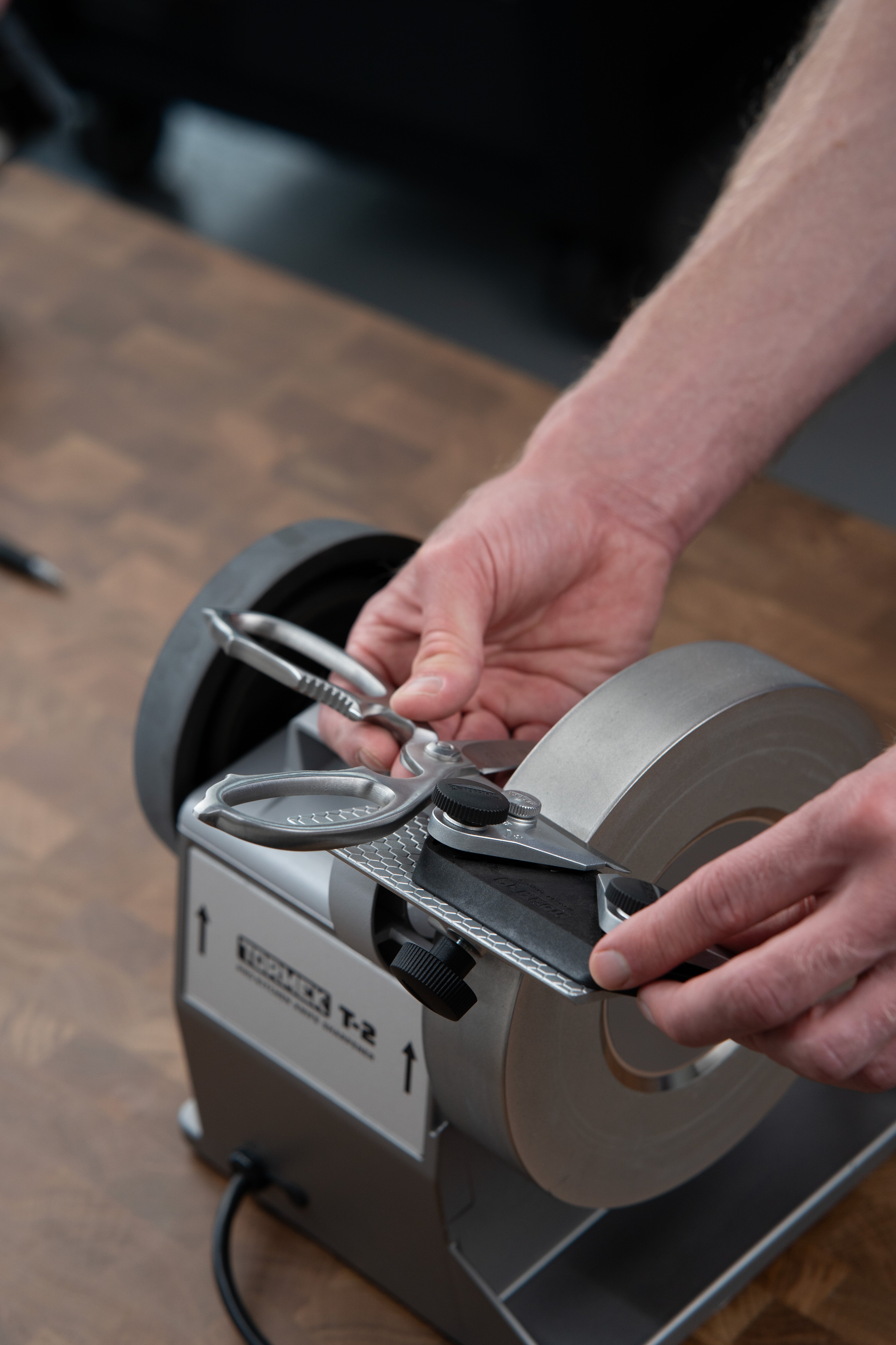SC-60 in use on Tormek T-2 Pro Kitchen Knife Sharpnener
