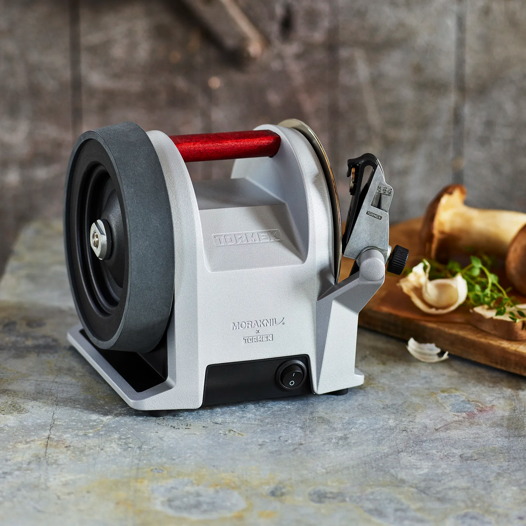 Tormek T-1 Morakniv 1891 on a kitchen counter
