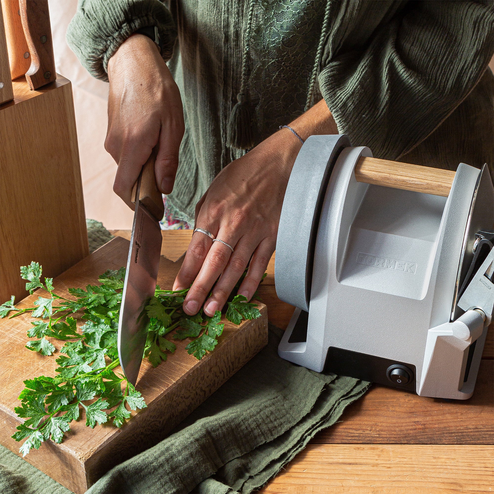 Tormek T-1 Kitchen Knife Sharpener - Zinc Gray