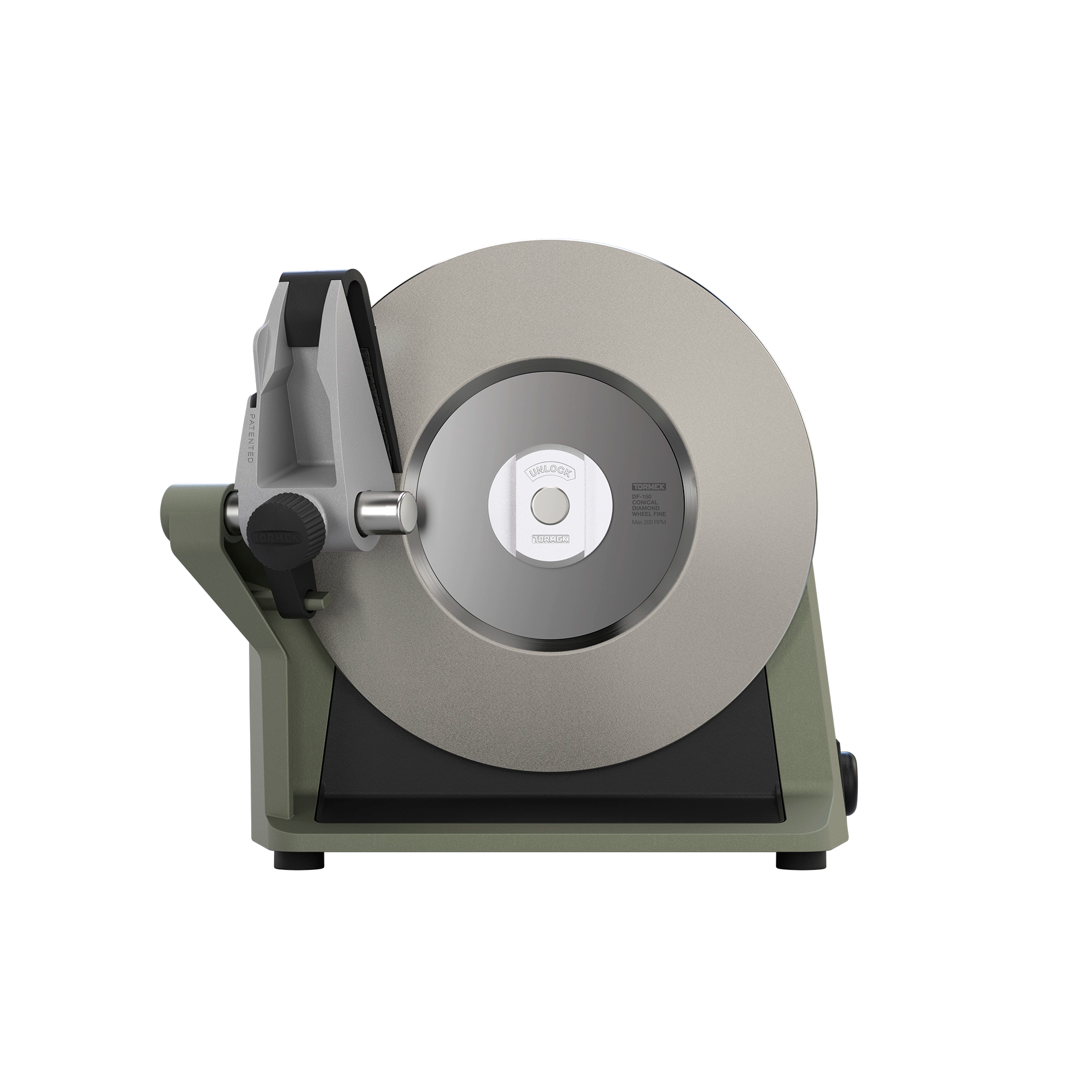Fine Diamond Wheel to sharpen kitchen knives on Tormek T-1 in Ash Green. 